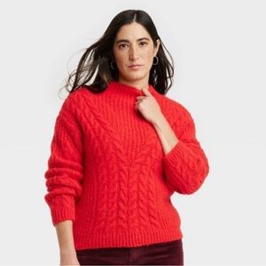 Universal Thread Red Cable Knit Sweater, size medium